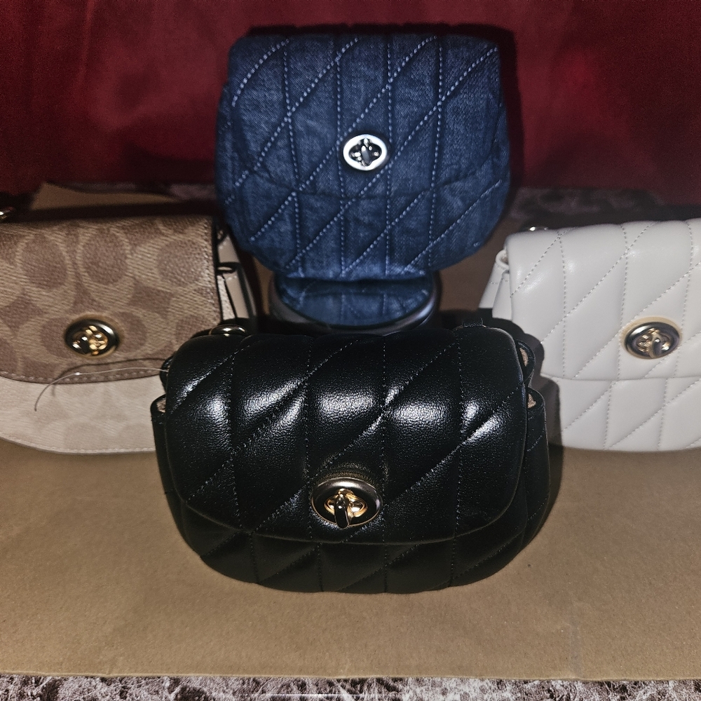 Coach Denim Blue and Silver Quilted Crossbody Bag - Picture 4 of 4